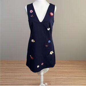 Nicole Miller Navy  Embellished Mini Dress